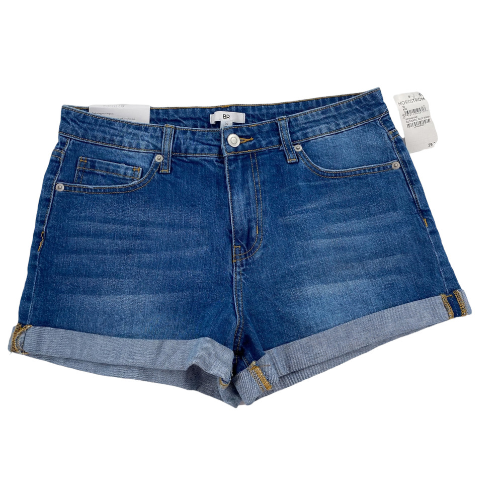 BP Womens Jean Shorts‎ 30 Denim Blue Wash Cuffed Festival NEW
